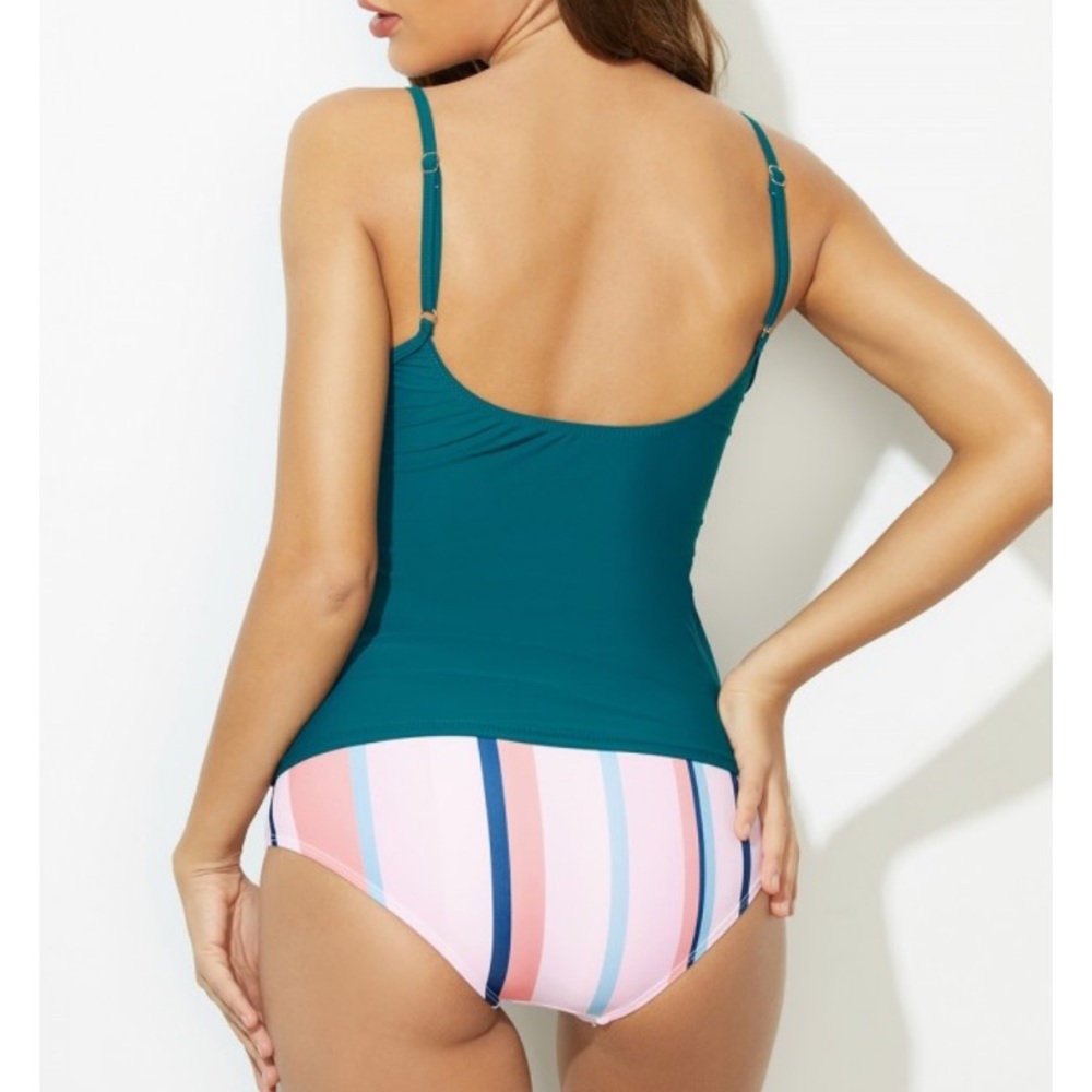 Tie Front Blouson Tankini